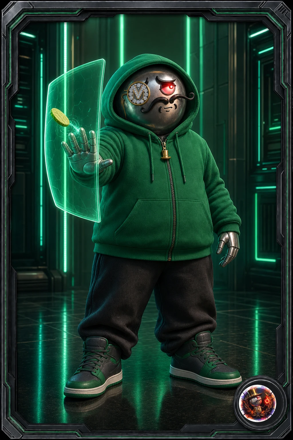 Emerald Pickle Shield 原創 3D 黑客收藏卡